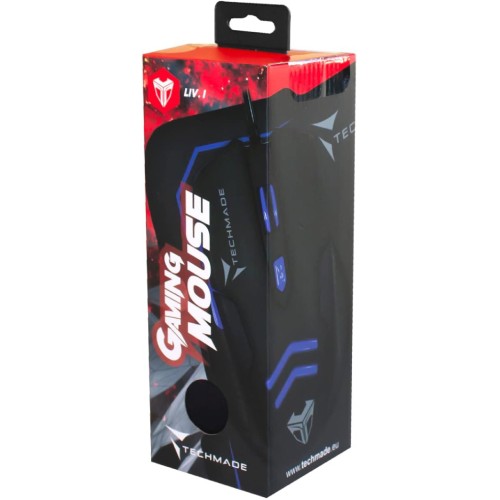 Kit Techmade Mouse Usb + Mousepad Gaming Black/blue