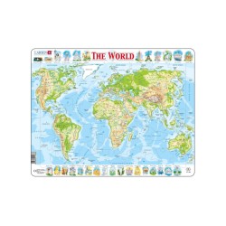 Puzzle Larsen World Map 80pc (k4)