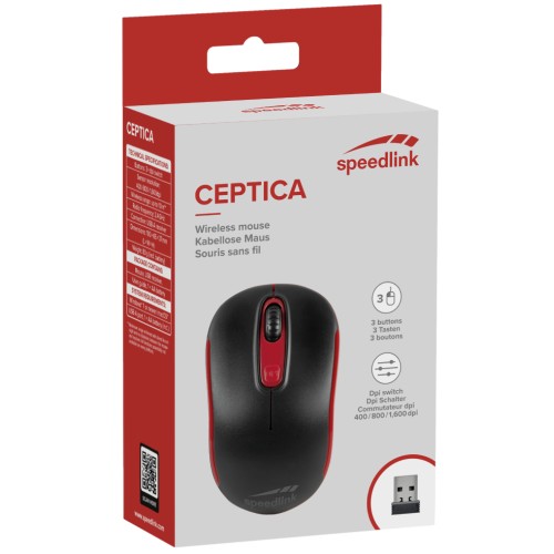 Mouse Speedlink Ceptica Wireless Black-red