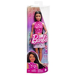 Barbie Doll Fashionistas #215 Pink Star-print Top Black Straight Hair Doll (hrh13)