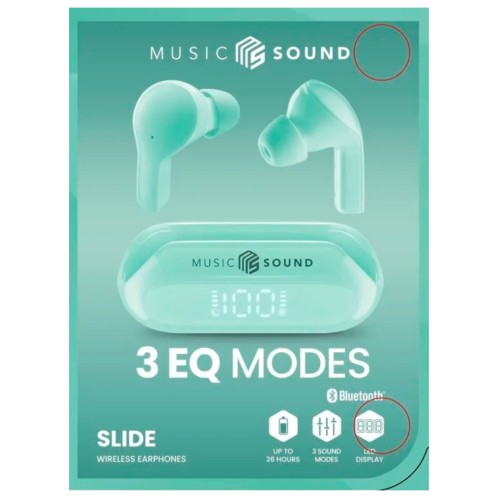 Earpods Ms Slide 3eq Lcd Tws Bt Green