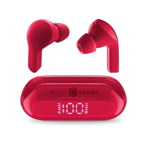 Earpods Ms Slide 3eq Lcd Tws Bt Red