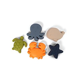 Filibabba Siliconee Sand Toys 5 Pieces Animals Of The Sea (fi-03088)