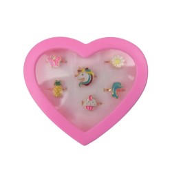 Pocket Money Box Of Silver Rings 6 Pcs. (640113)