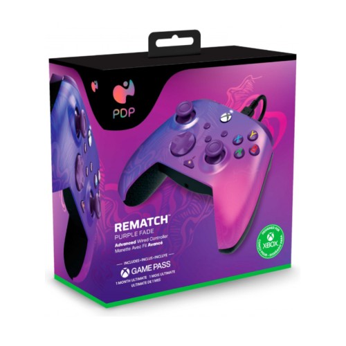 Controller Pdp Rematch Wired Purple Fade