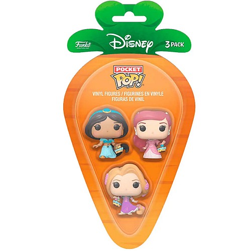 3 Pack Carrot Pocket Pop Princess Jasmine Rapunzel Ariel