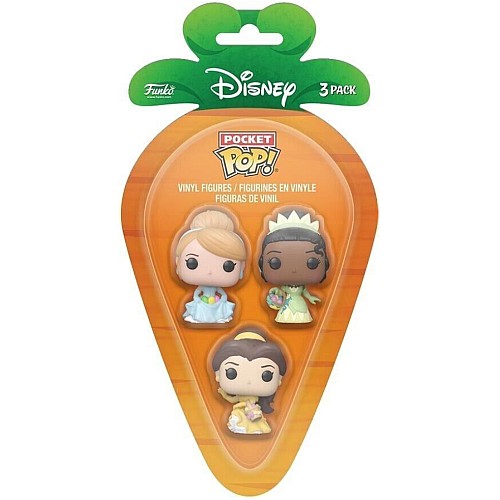 3 Pack Carrot Pocket Pop Princess Cinderella Tiana Bella