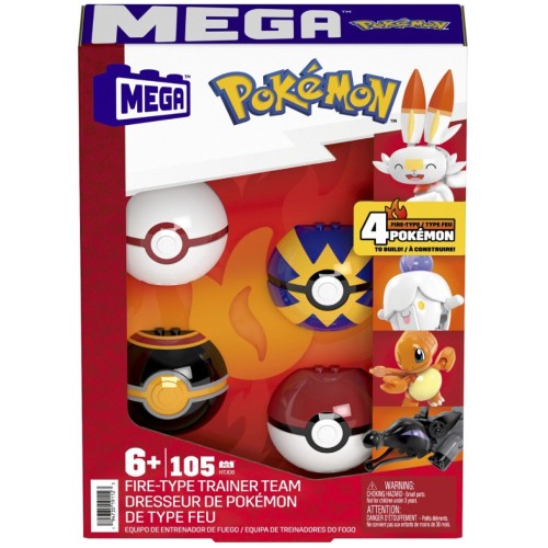 Pokemon Fire Type Trainer Team Mega Construction Set Htj06