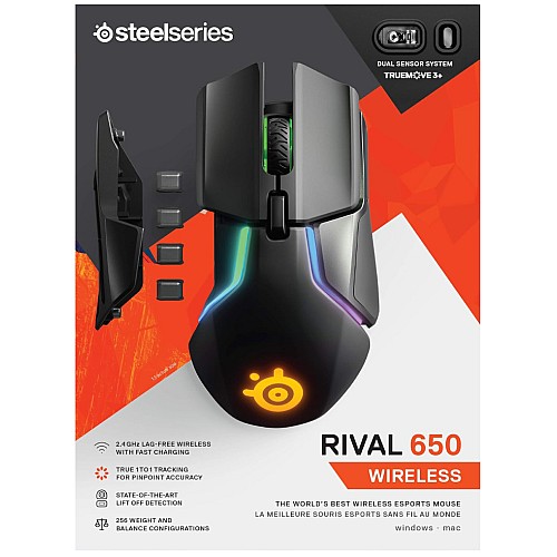 Mouse Steelseries Rival 650 Wireless - Pc