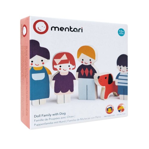 Mentari Dollhouse Family With Dog Mt7651