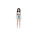 Barbie Beach Black Hair Doll Wearing Tropical Blue Swimsuit (hpv22)