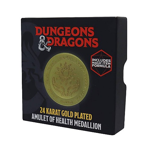 Dungeons & Dragons 24k Gold Plated Amulet Of Health Medallion