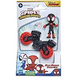 Hasbro Disney Marvel Spidey And His Amazing Friends - Miles Morales Spider-man With Bike Action Figure (f4002)