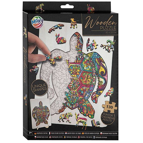 Moxy Wooden Puzzle Unique Shapes Turtle 130 Pcs (400085)