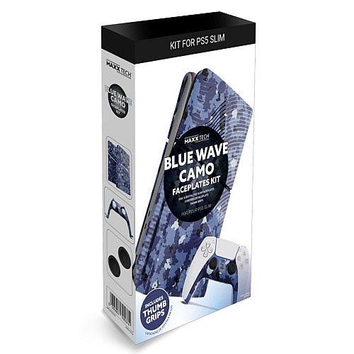 Maxx Tech Slim Faceplates + Controller Faceplates Blue Wave Camo