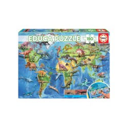 Educa 150 Pcs Dinosaurs World Map Puzzle (80-18997)