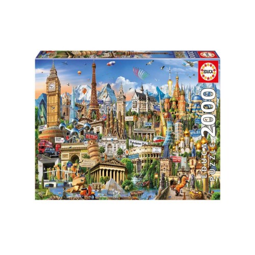 Educa Puzzle 2000 Europe Landmarks (017697)
