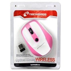 Mouse Techmade Ottico Wireless White/pink