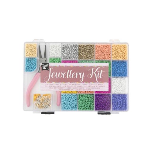 Craft Id Seed Bead Jewellery Making Kit 20 Colours Beads (cr1400/ge)