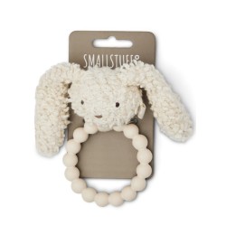 Smallstuff Rattle Siliconee Ring, Rabbit, Off. White Boucle