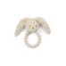Smallstuff Rattle Siliconee Ring, Rabbit, Off. White Boucle