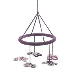 Smallstuff Hanging Mobile Butterflies Aubergine/silver