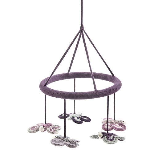 Smallstuff Hanging Mobile Butterflies Aubergine/silver