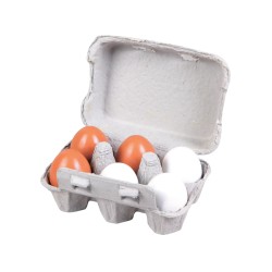 Small Wood Wooden Eggs 6 Pcs (l40028)