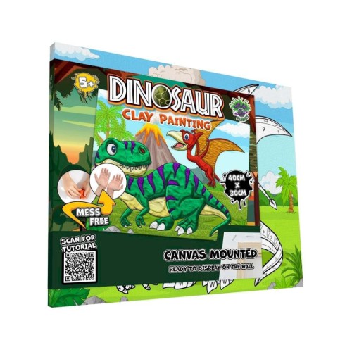 Splat Planet Clay Painting On Canvas 30x40cm Dinosaurs (777689)