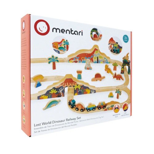 Mentari Train Set Lost World Dinosaur Railway (mt7704)