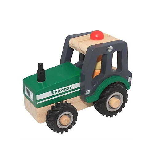 Magni Wooden Tractor With Rubber Wheels (3895)