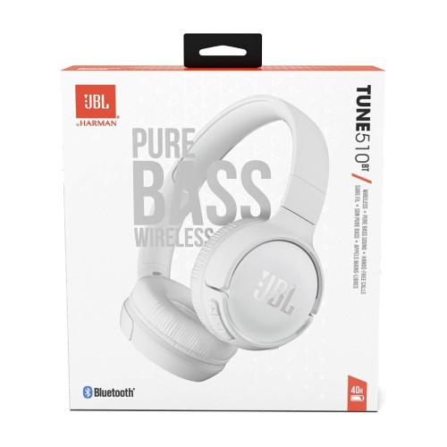 Jbl Headphones Bluetooth Tune 510bt T510bt + Mic White