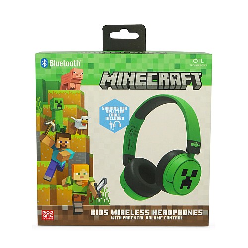 Otl Bluetooth Headset W/perental Control Minecraft Green