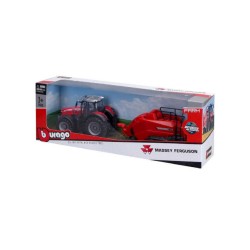 Burago Massey Ferguson 8740s 10 Cm With Baler Lifter (143027)