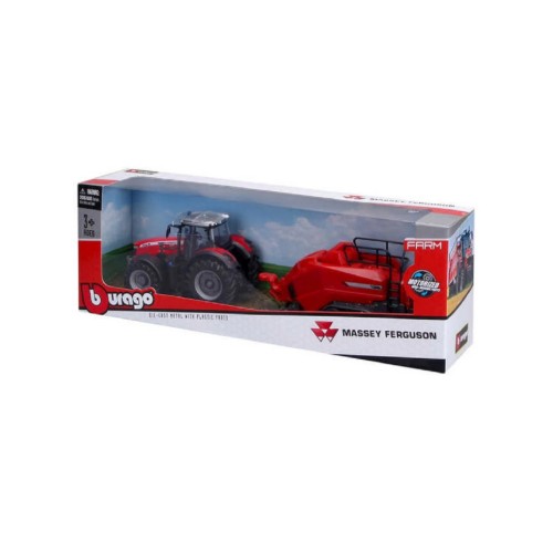 Burago Massey Ferguson 8740s 10 Cm With Baler Lifter (143027)