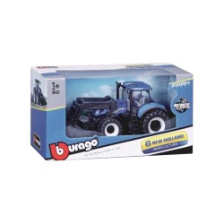 Burago Tractor W/front Loader N.h. T7.615 10cm Blue (141504)