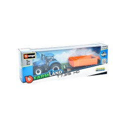 Burago Tractor W/tipping Trailer N.h T7.615 10cm Blue (141511)