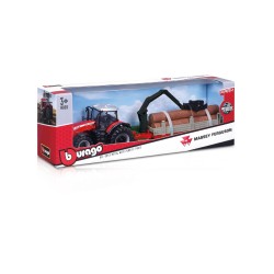 Burago Massey Ferguson 8740s 10cm With Tree Forwarder (143025)