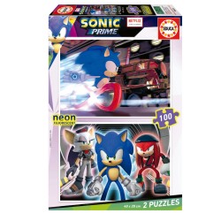 Educa 2x100 Sonic Prime Neon Puzzle (80-19629)