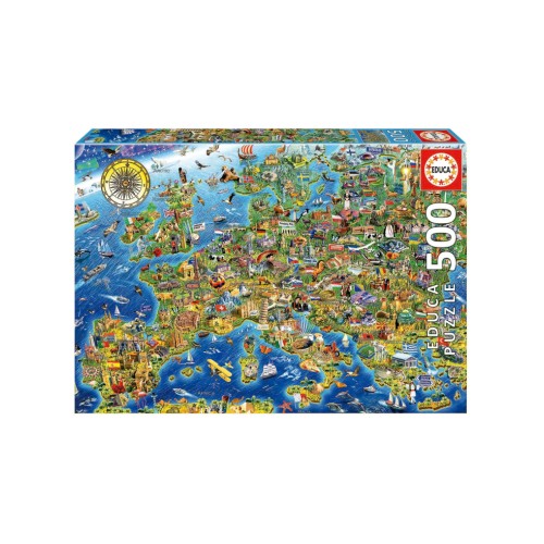 Educa 500 Pcs Crazy European Map Puzzle (80-17962)