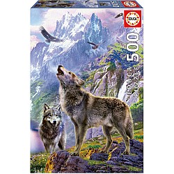 Educa 500 Pcs Wolves In The Rocks Puzzle (80-19548)