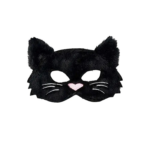 Den Goda Fen Fluffy Black Cat Mask (f85012)