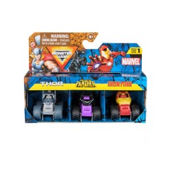 Monster Jam Mini 1:87 Launchers Playset Thor Black Panther & Iron Man