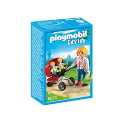 Playmobil Mother With Twin Stroller (5573)