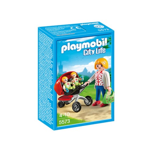 Playmobil Mother With Twin Stroller (5573)