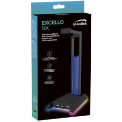 Speedlink Excello Nx Rgb Headset Stand, Usb 2.0 Hub, Black
