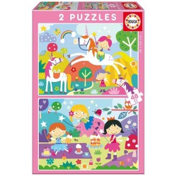 Educa 2x48 Unicorns/fantasy Puzzle (80-19993)