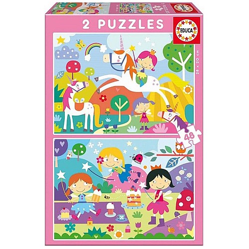 Educa 2x48 Unicorns/fantasy Puzzle (80-19993)