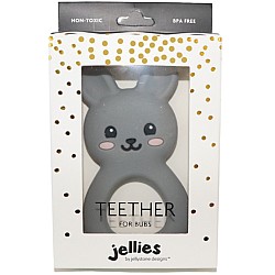 Jellystone Designs Bunny Teether Soft Grey (jsd0382)
