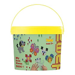 Hama Maxi Beads 3000pcs + 4 Plates In Bucket (388806)